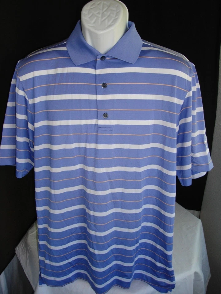 LOT 7 - FOOTJOY STRIPED/SOLID POLY/SPANDEX, 100% POLY. S/S POLO SHIRT W/LOGOS M - Image 2 of 4