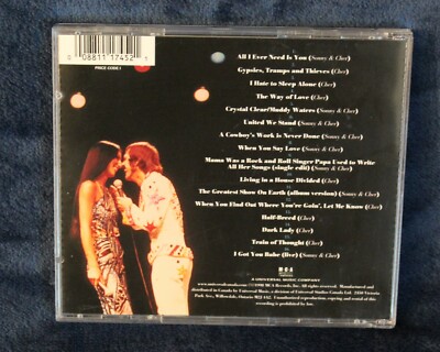 CHER AND SONNY & CHER GREATEST HITS CD - 1998 MCA LABEL 8811174521