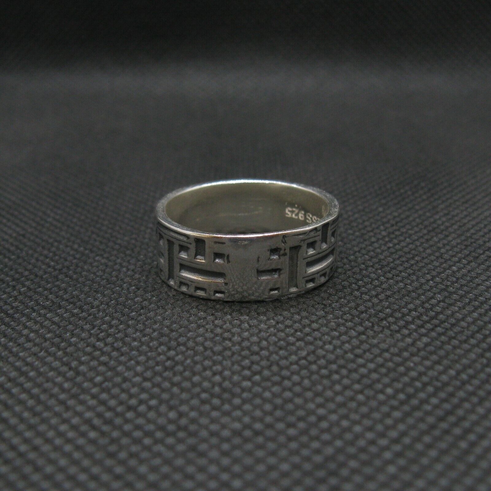Details about   Genuine Sterling Silver Ring 8mm Wide Band Solid Hallmarked 925 Handmade