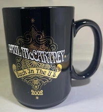 Paul McCartney Back In The US Tour 2002 14 oz Black Ceramic Coffee Mug M Ware