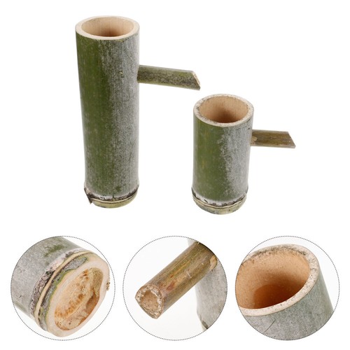 Set of 2 Aquariumdekoration Aus Bambus Brunnen Solar- Teich - Bild 5 von 12