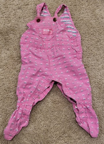 Vintage Osh Kosh B'Gosh Vestbak Footed Overalls 3-6 Months, 100% Cotton - Picture 2 of 9