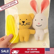 Dog Toys Corn Lion Bunny Durable 3 pack of Pet Toy for Aggressive Chewer