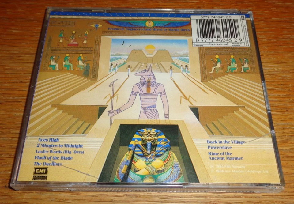 IRON MAIDEN Powerslave CD Made In Holland EMI UDEN Pressing CDP 7 46045 2 - Image 2 of 4