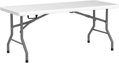 6 FT Folding Half Portable Table White 70x29 Party Backyard Event