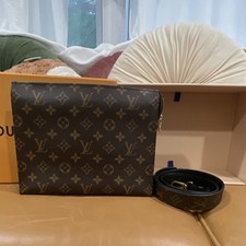 Louis Vuitton Monogram Brown Beige Shoulder Bag Gold Hardware Detachable Strap