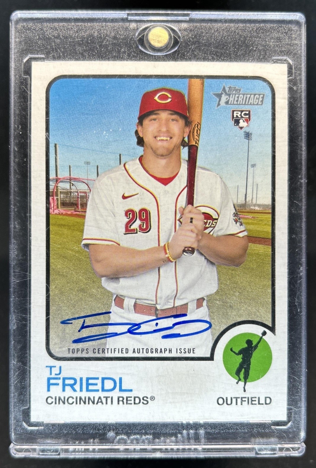 2022 Topps Heritage TJ Friedl Real One Auto RC Rookie #ROA-TF Reds