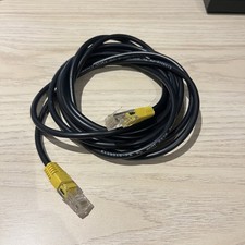 2m Cat5e Ethernet RJ45 Network Patch Cable - Black Wire with Yellow Connectors