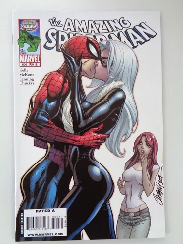 Amazing Spider-Man #606 Marvel 2009 J Scott Campbell Black Cat Kiss Iconic Cover
