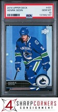 2014 UPPER DECK #431 HENRIK SEDIN CANUCKS HOF  PSA 10