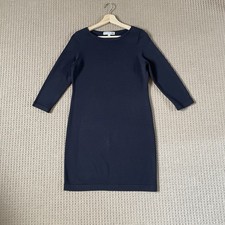 UNIQLO Ines de La Fressange Pure Wool Jumper Dress Size M UK 8 Navy Knit