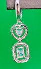 Rhinestone Silvertone Heart & Emerald Cut Pierced Earrings — photo 6