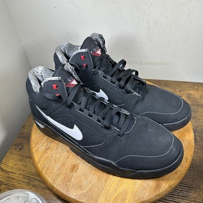 Nike Air Flight Lite Mid Mens 14 Black White Varsity Red DQ7687-003 Sneakers