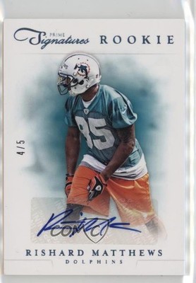 2012 Prime Signatures Signature Platinum /5 Rishard Matthews Rookie Auto RC v9t