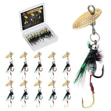 10 Pcs Flies Fishing Double Hooks Wet Flies for Trout Bass Panfish Hook Sizes
