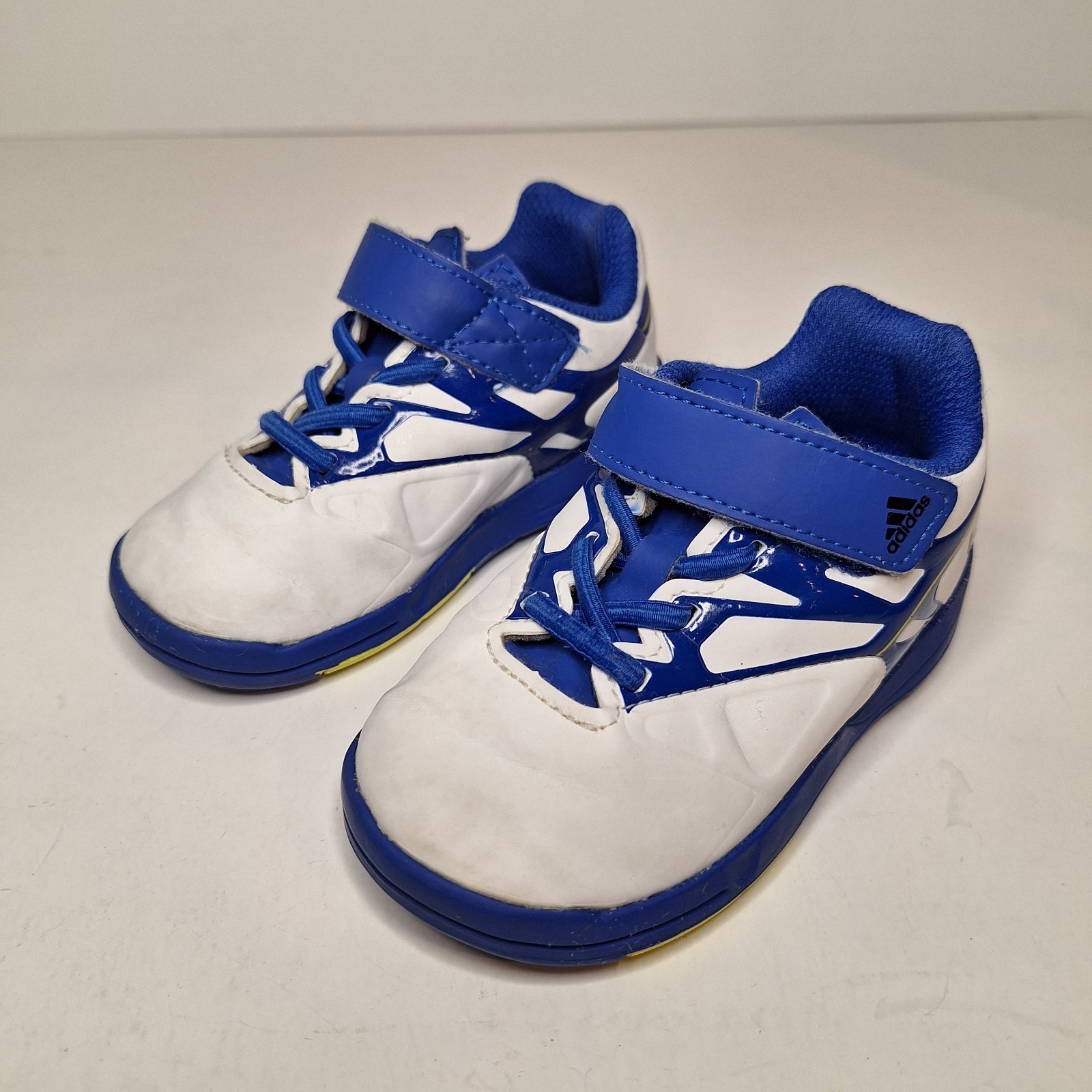 Adidas Messi Sneakers Size 6K White Blue Little Kids Tennis 