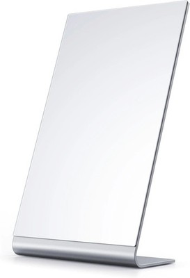 NEZZOE Rahmenloser Schminkspiegel für Schminktisch, 12'' Länge Aluminium Silber 