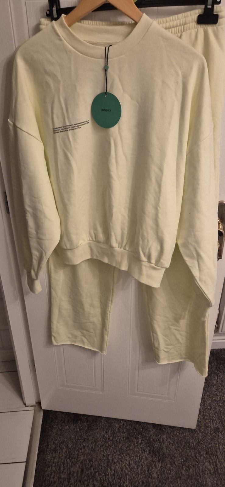 Pangaia Size 10 Oversized Cotton Jumper And Trousers Tracksuit Mint Yellow New