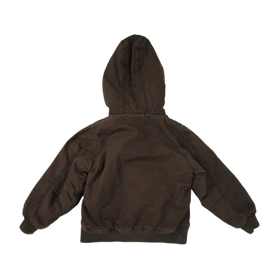 Chaqueta Carhartt Niño Pequeño Niños 4T Marrón Pato Lona Ropa de Trabajo Con Capucha Desteñida Trabajo 🔥 Foto 3 de 4
