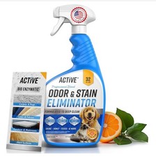 Pet Odor and Stain Eliminator - 32 oz ACTIVE Enzyme Cleaner for Dog  Cat Uri...