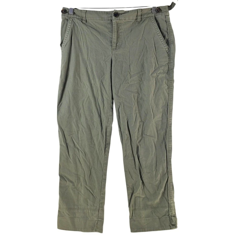 Sportsgirl Pants Womens 11 Green Chino Straight Twill Stretch Casual 135387