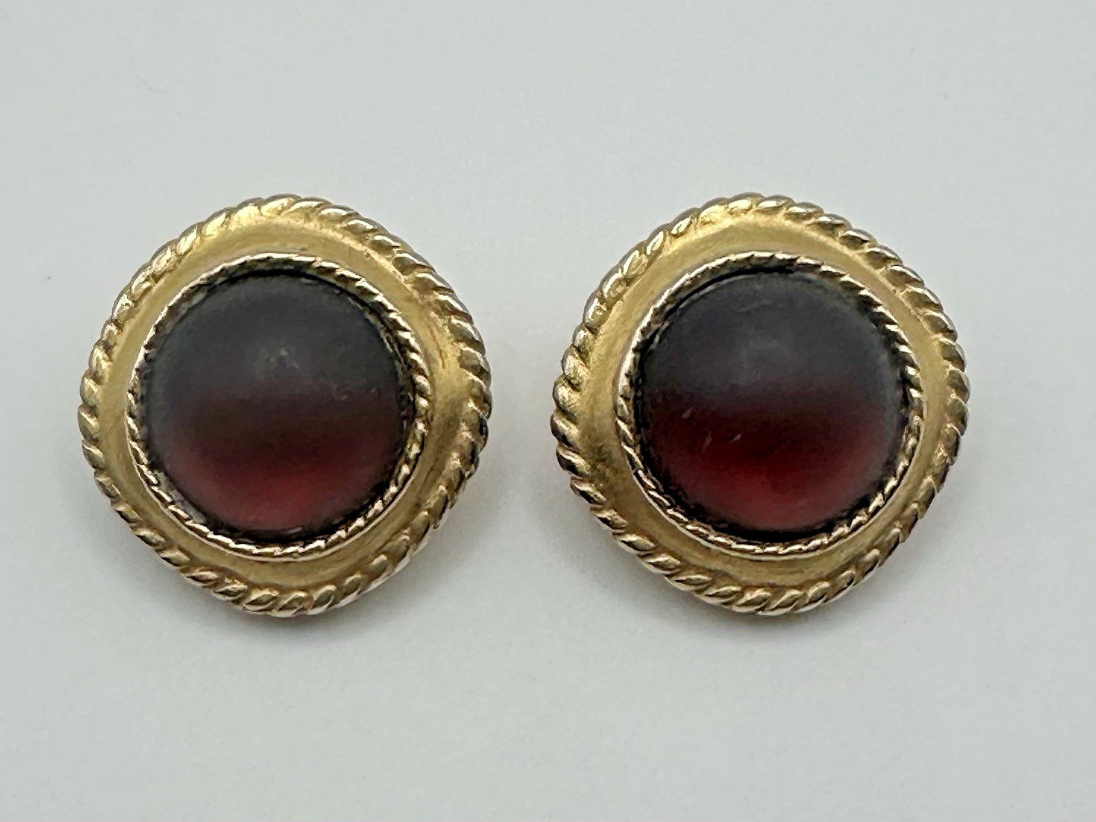 Kenneth Jay Lane Amethyst Glass Cabochon Earrings… - image 5