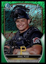 2023 Bowman Chrome AXIEL PLAZ GREEN SHIMMER REFRACTOR 87/99 PIRATES BCP-208