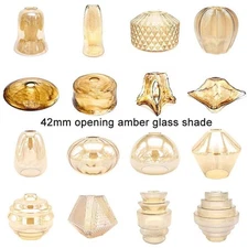 Antique  1.65in Fitter Amber E26 Glass Shade Replacement for Medium Base Sokcet