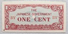 Burma Japanese Invasion Money 1 Cent 1940's BY Block