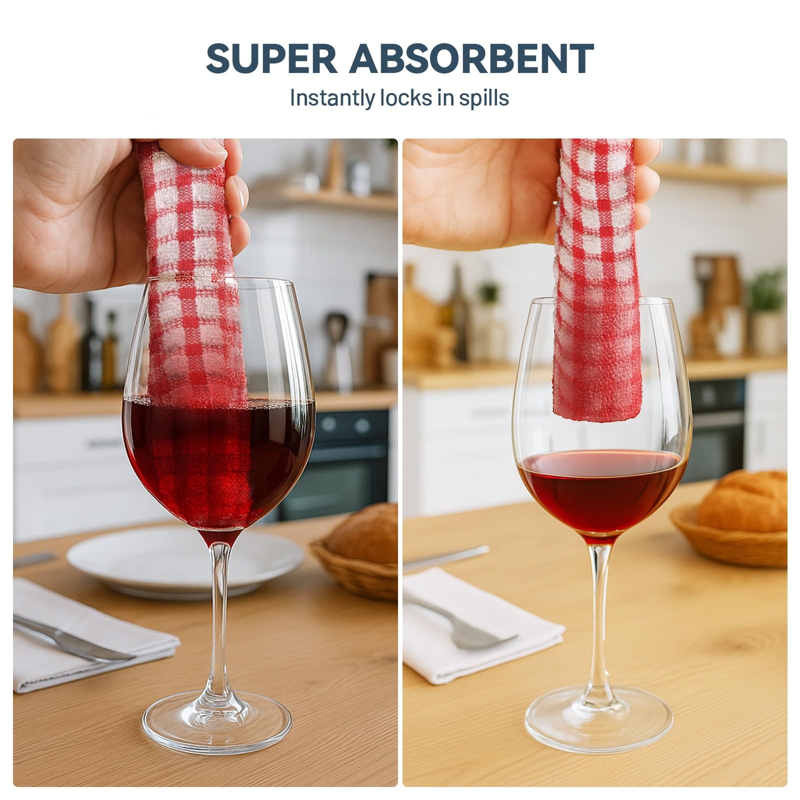 12 Packs Kitchen Dishcloths 12x12 Inches 100% Cotton Kitchen Dish Cloths for ...