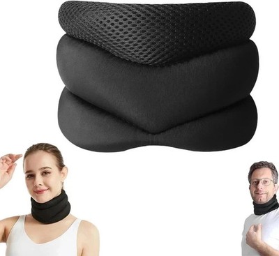 Adjustable Neck Support Brace Cervical Collar Black Breathable Sponge Adults