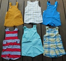 Vintage 60s 70s Toddler Romper Shortall Lot Mod Plaid Playwear Health-tex MORE