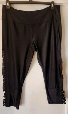 RBX Black Capri Leggings Women's 3X Plus Size Comfort Stretch Athleisure Sports