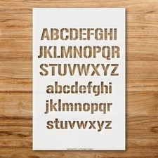 Bold Blocky Letters Typography Home Decor Reusable Plastic Stencil - StencilAir
