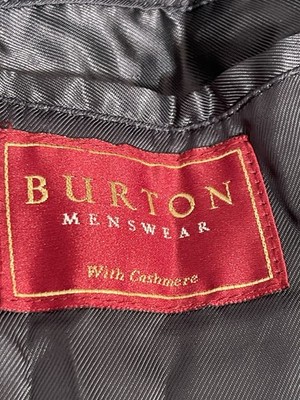 Vintage BURTON MENSWEAR With Cashmere Double Breasted Navy Long Coat Men s UK42R