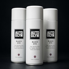 3 x AutoGlym Black Dye Stain 450ml Spray Rubber Plastic Metal & Fabric