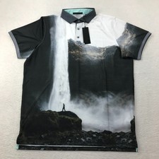 Greyson Golf Polo Shirt Mens Extra Large Rocks Edge Performance Nature Aop New