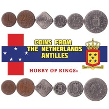 Netherlands Antilles 6 Coin Set 1 2.5 5 10 25 Cents 1 Gulden | 1970 - 1980