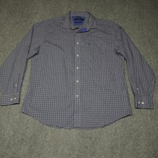 Nautica Men's Casual Button-Down Shirt Blue Plaid XL Cotton Classic Fit