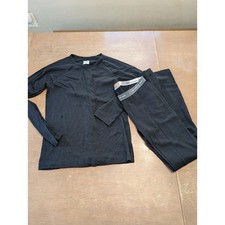 Icebreaker Merino Lightweight Kids Thermal Set Black Long Sleeve/Pants 12 Years