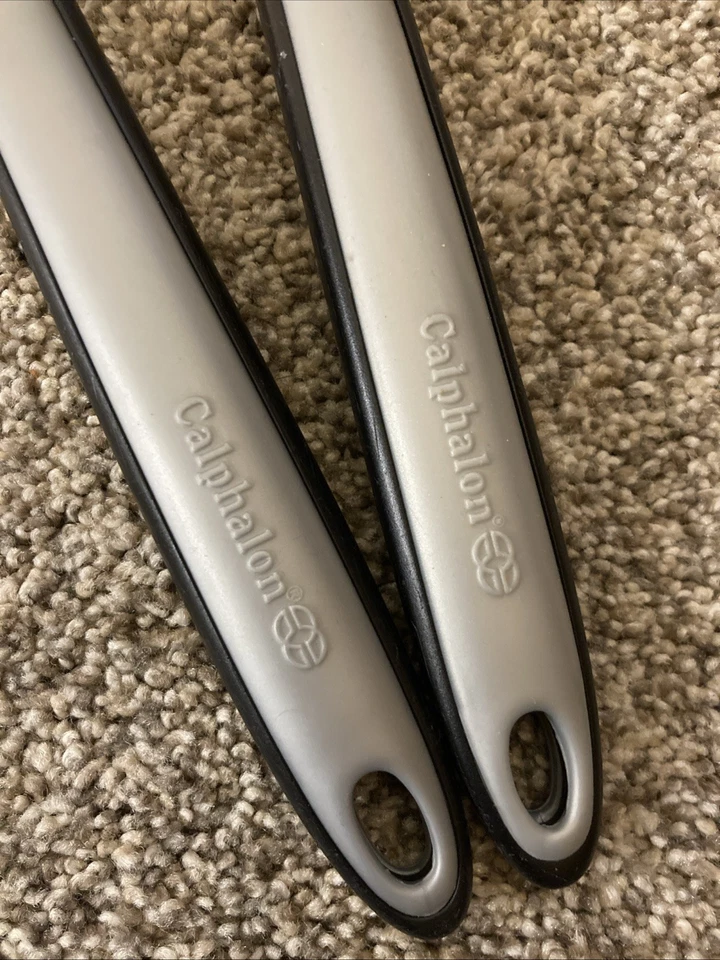 Calphalon Past Fork & Slotted Cooking Spoon Black Nylon Gray Silicone Lot - Image 2 of 4