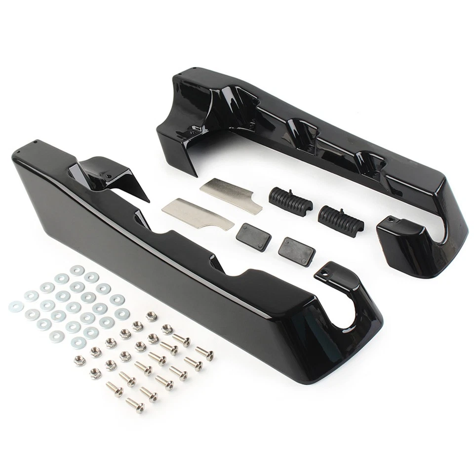 4" Hard Stretched Satteltaschenverlängerungen für Harley Touring 1994-13 Schwarz - Bild 2 von 4