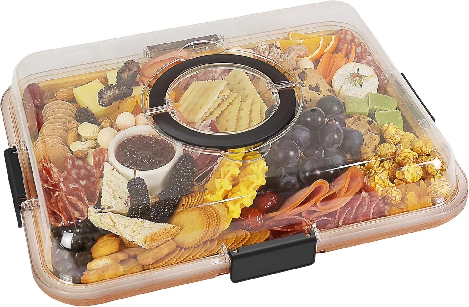Charcuterie Board Portable Gifts for Women 4 Compartments Black
