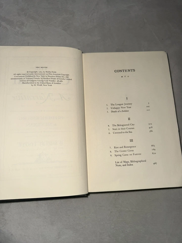 Shelby FOOTE, The CIVIL WAR, Volume 2, FREDERICKSBURG &c., 1ST ED., 1ST PRINTING - Image 2 of 4