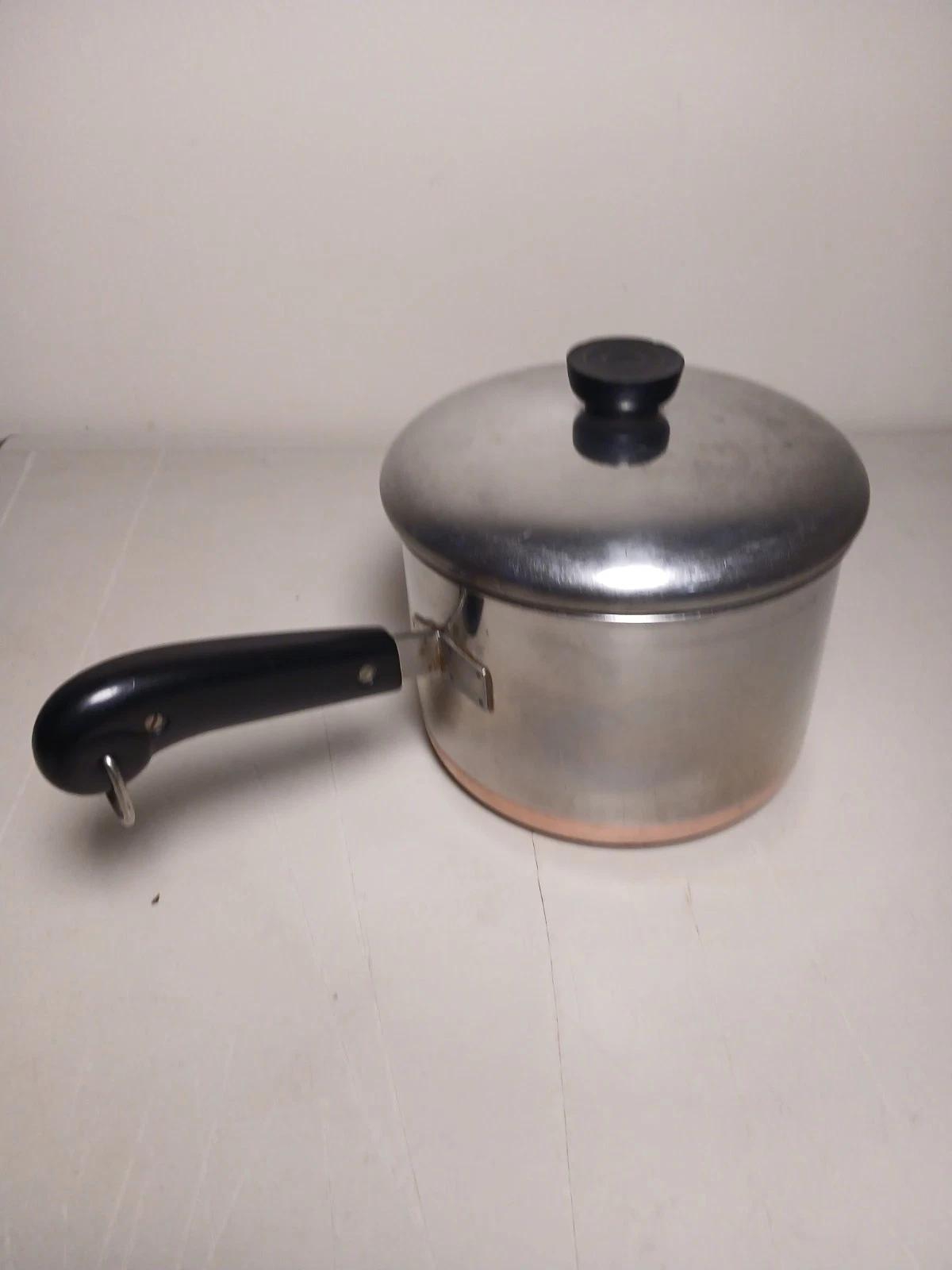 Vintage Revere Ware 1801 3 Qt quart Copper Bottom Sauce Pan Pot w/ Original Lid