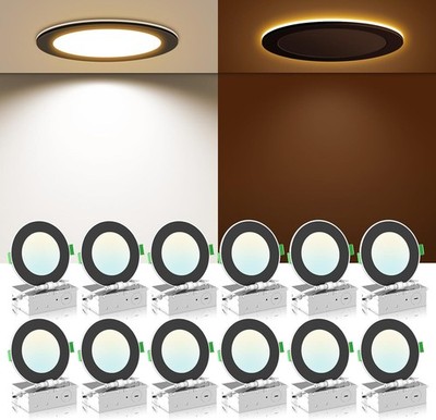 ALUSSO  Recessed Light with Night Light 5 CCT 4 Inch 12 Pack, Dimmable Recessed