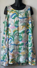 C&C California Linen Tropical Print Tank Dress 2X  Vacation Beachy