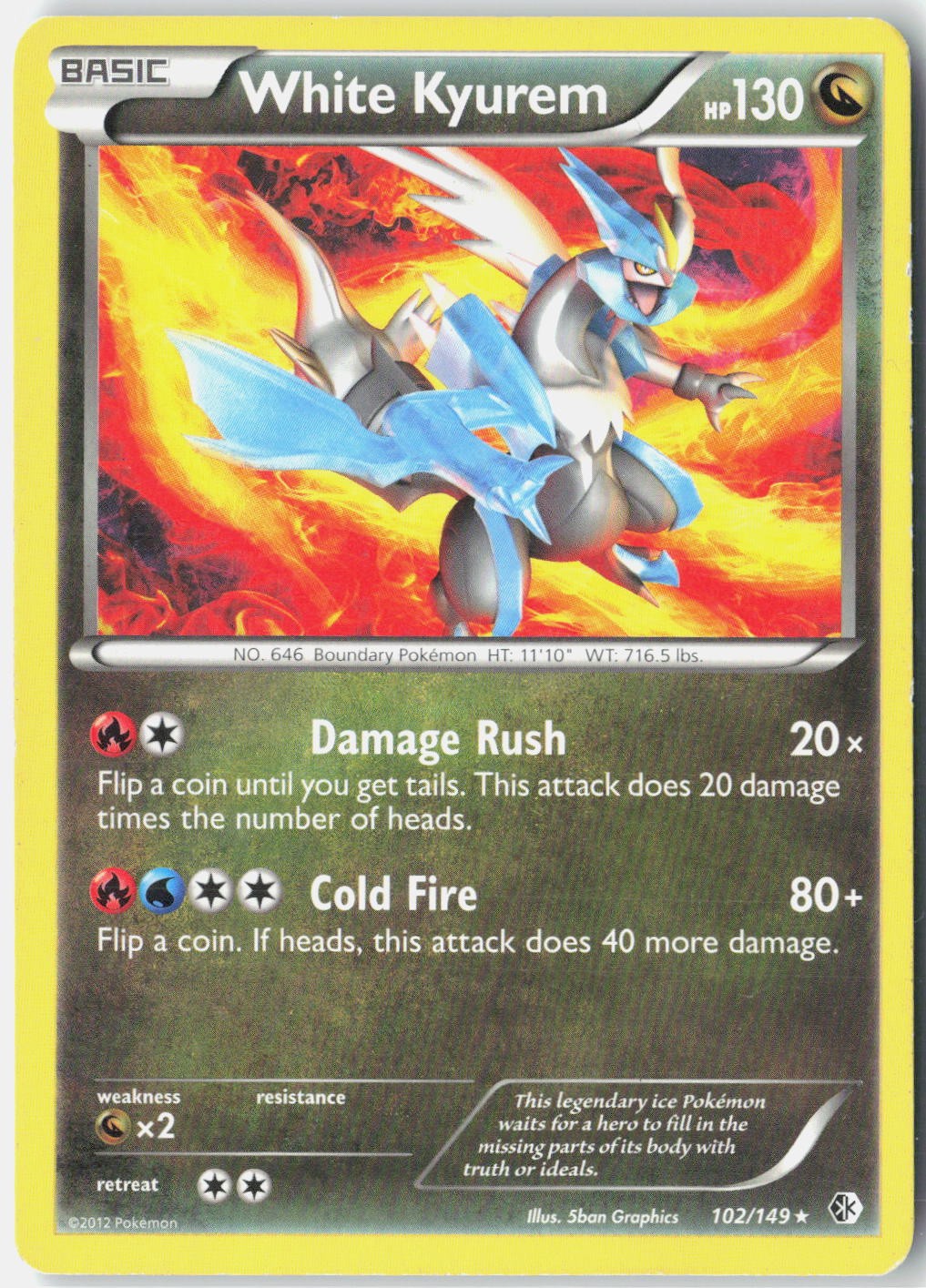 White Kyurem Boundaries Crossed 102/149 Pokemon Card