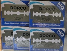 Lot of 5 Dorco HQ Stainless Double Edge Safety Razor Blades 500 Total Sealed