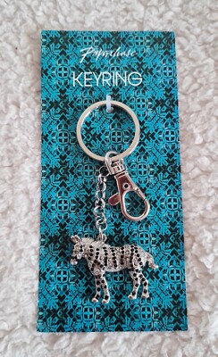 Paperchase Schlüsselanhänger funkelnd silber & schwarz Strass Zebra brandneu